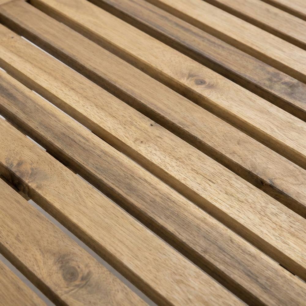 Outdoor Lounge Chair With Acacia Wood And Silver Metal Finish. Picture 5