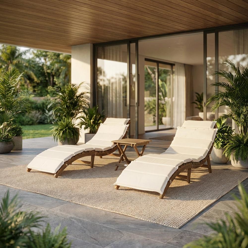 Outdoor Lounge Chairs Set with Foam Cushions and Silver Steel Finish. Picture 2