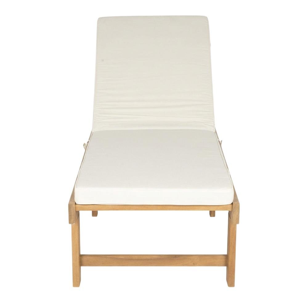 Outdoor Lounge Chair In Natural Acacia With Brass Metal Finish. Picture 4