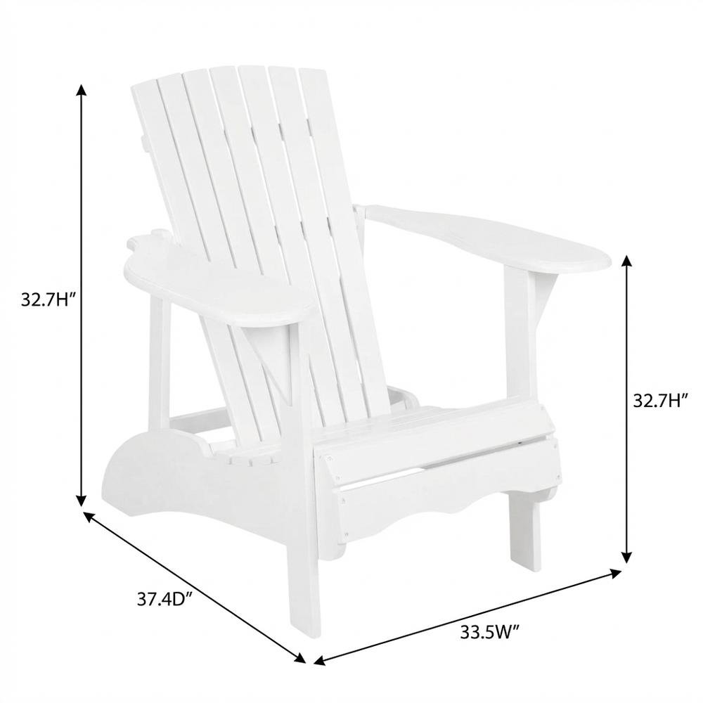 White Acacia Adirondack Chair With Galvanized Steel Hardware And Stain Finish. Picture 7