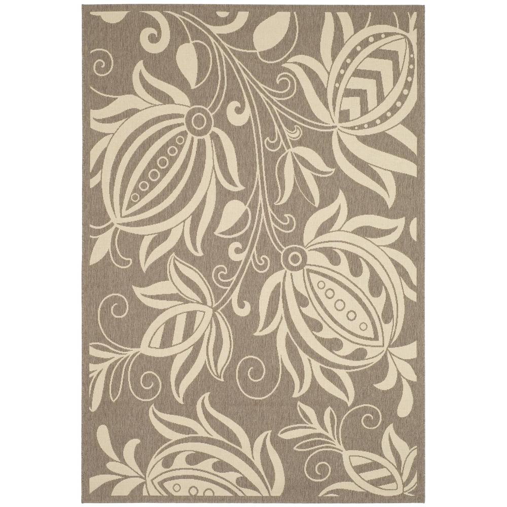 COURTYARD, BROWN / NATURAL, 7'-10" X 7'-10" Round, Area Rug, CY2961-3009-8R. Picture 1