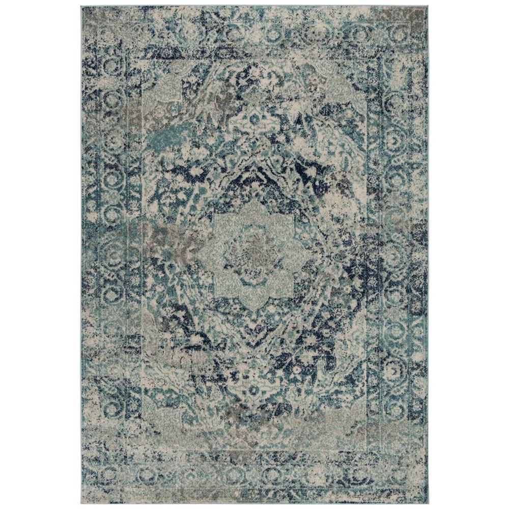 MADISON, IVORY / BLUE, 6'-7" X 6'-7" Square, Area Rug, MAD152M-7SQ. Picture 1