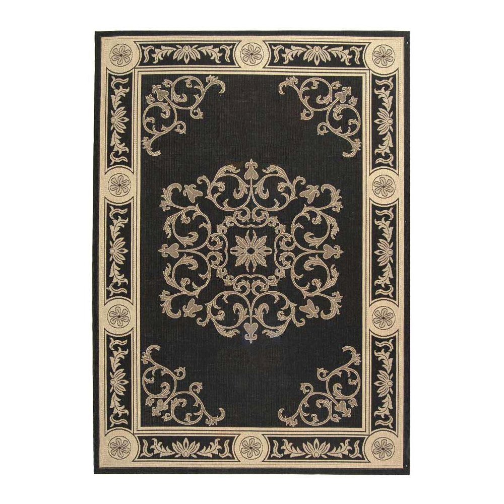 COURTYARD, BLACK / SAND, 8' X 11', Area Rug, CY2914-3908-8. Picture 1