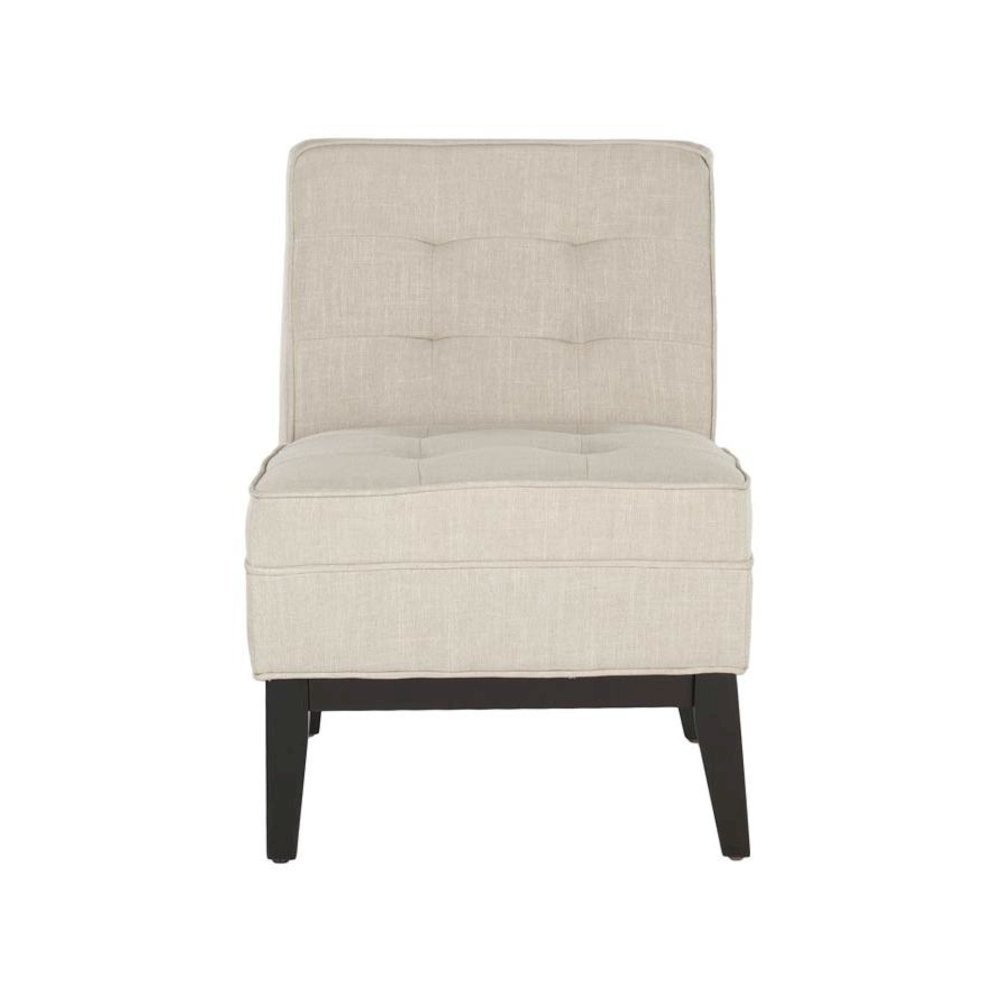 ANGEL TUFTED ARMLESS CLUB CHAIR. Picture 1