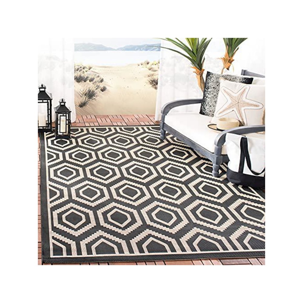 COURTYARD, BLACK / BEIGE, 9' X 12', Area Rug, CY6902-266-9. Picture 1