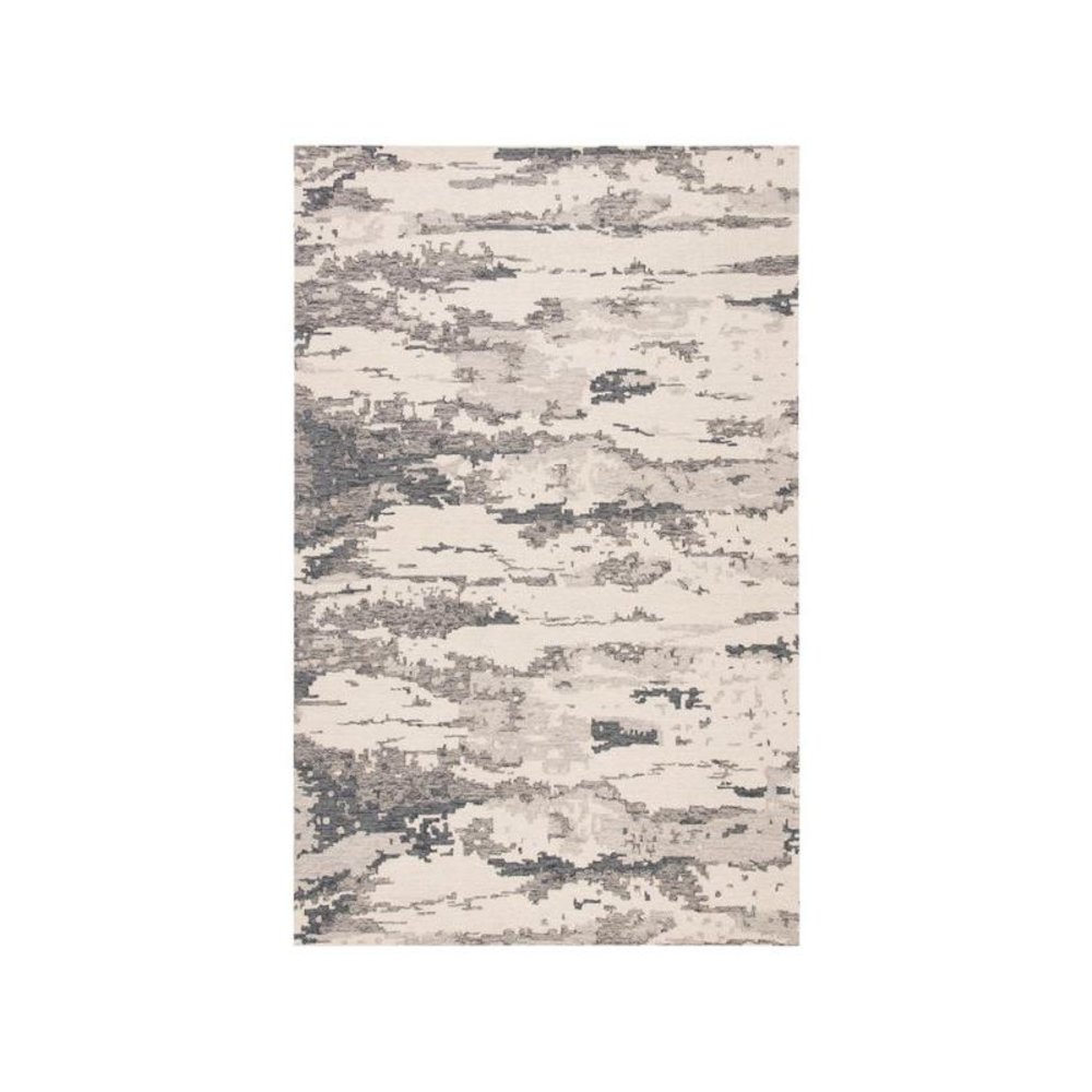 Abstract, CHARCOAL / IVORY, 4' X 6', Area Rug. Picture 1