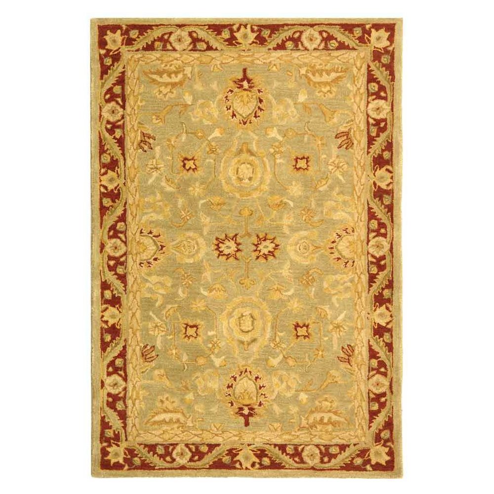 ANATOLIA, LIGHT GREEN / RED, 5' X 8', Area Rug. Picture 1