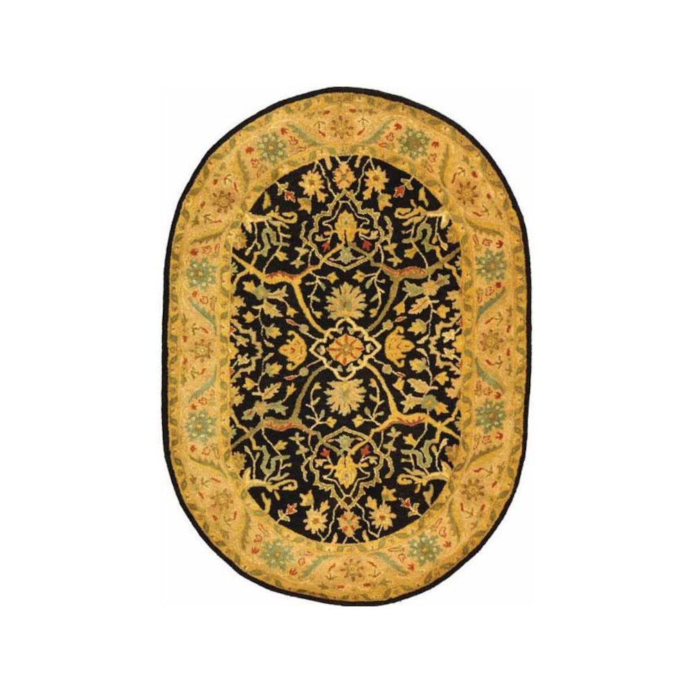 ANTIQUITY, BLACK, 7'-6" X 9'-6" Oval, Area Rug, AT14B-8OV. Picture 1