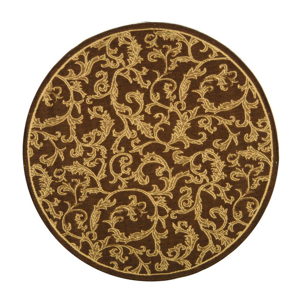 COURTYARD, BROWN / NATURAL, 5'-3" X 5'-3" Round, Area Rug, CY2653-3009-5R. Picture 1