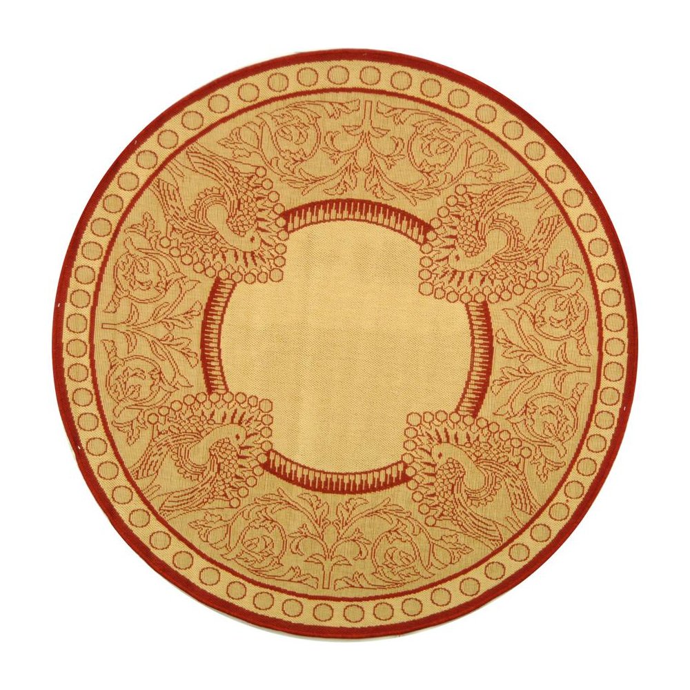COURTYARD, NATURAL / RED, 5'-3" X 5'-3" Round, Area Rug, CY2965-3701-5R. Picture 1