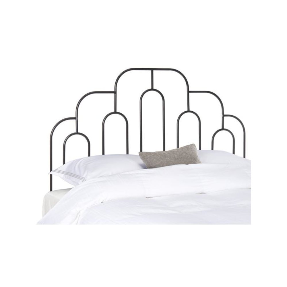 Paloma Metal Retro Headboard, Queen, Black. Picture 1