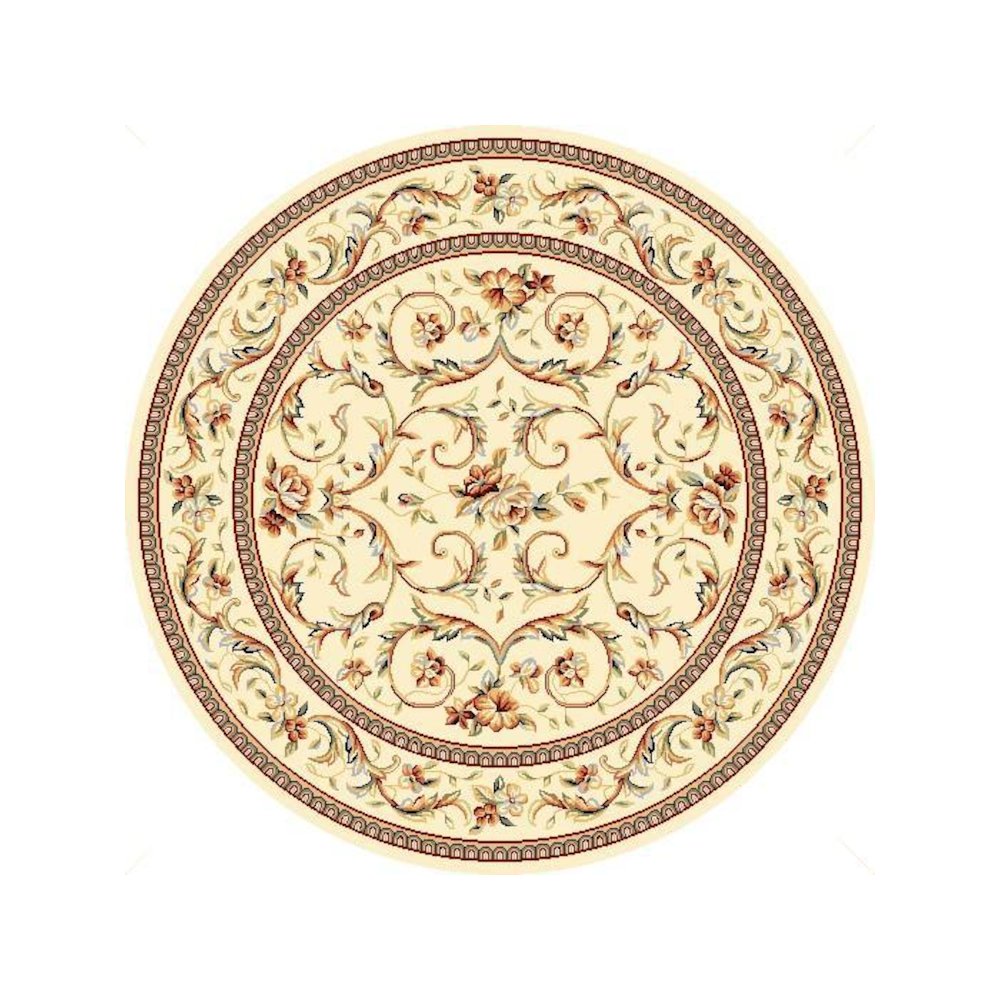 LYNDHURST, IVORY / IVORY, 5'-3" X 5'-3" Round, Area Rug, LNH322A-5R. Picture 1
