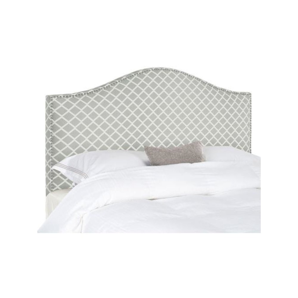 CONNIE GREY/WHITE HEADBOARD - SILVER NAIL HEAD, MCR4619G. Picture 1
