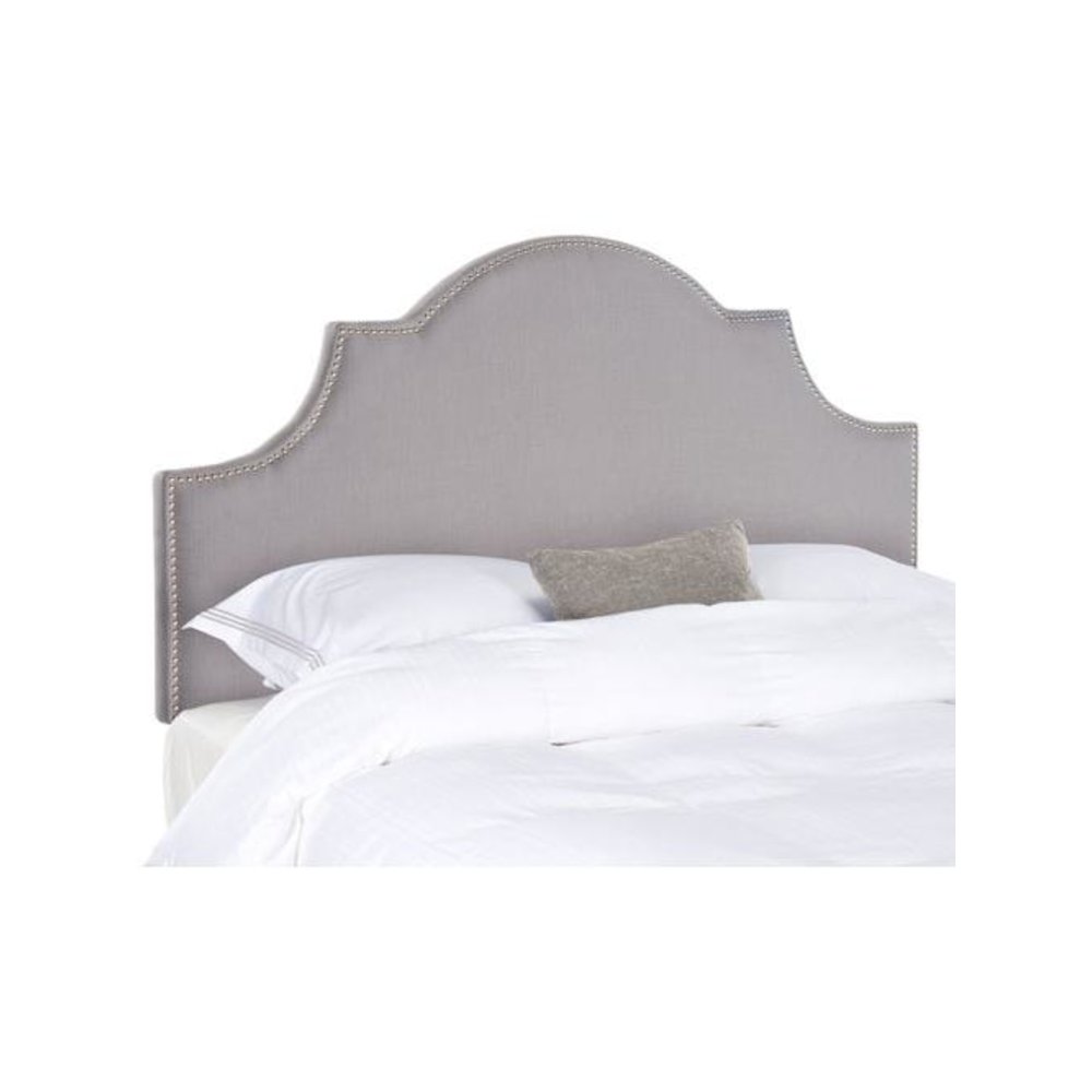 HALLMAR ARCTIC GREY ARCHED HEADBOARD - SILVER NAIL HEAD, MCR4679C. Picture 1