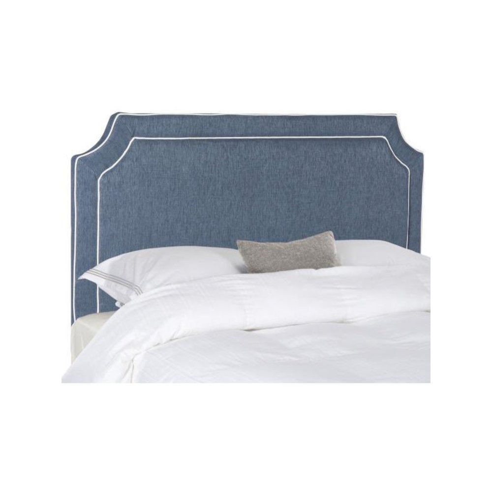 DANE DENIM BLUE & WHITE PIPING HEADBOARD, MCR4686C. Picture 1