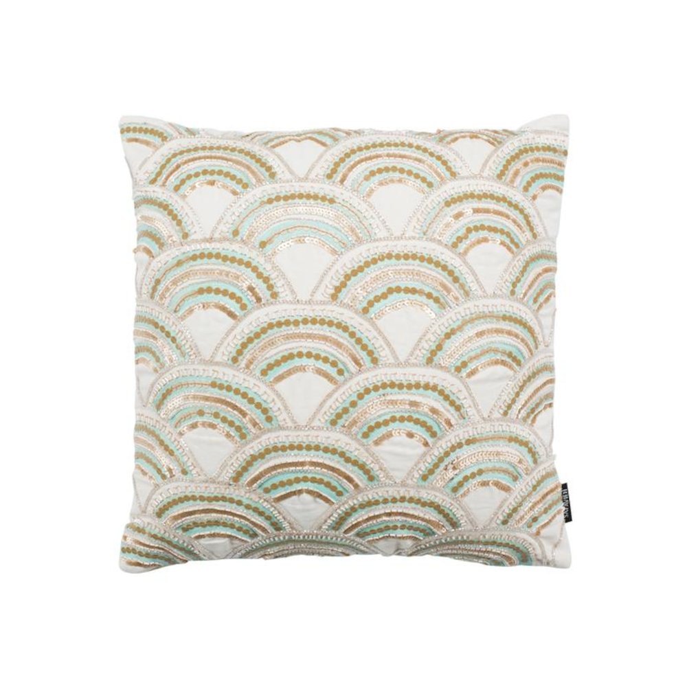 Kadri Pillow, Beige/Teal/Gold, PLS889A-2020. Picture 1