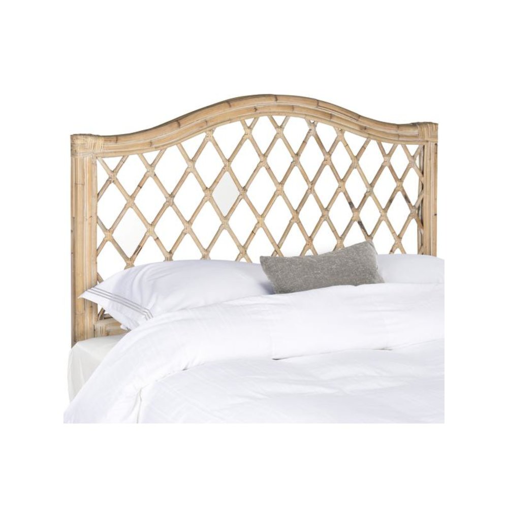 GABRIELLE WHITE WASHED WICKER HEADBOARD, SEA8031C-Q. Picture 1