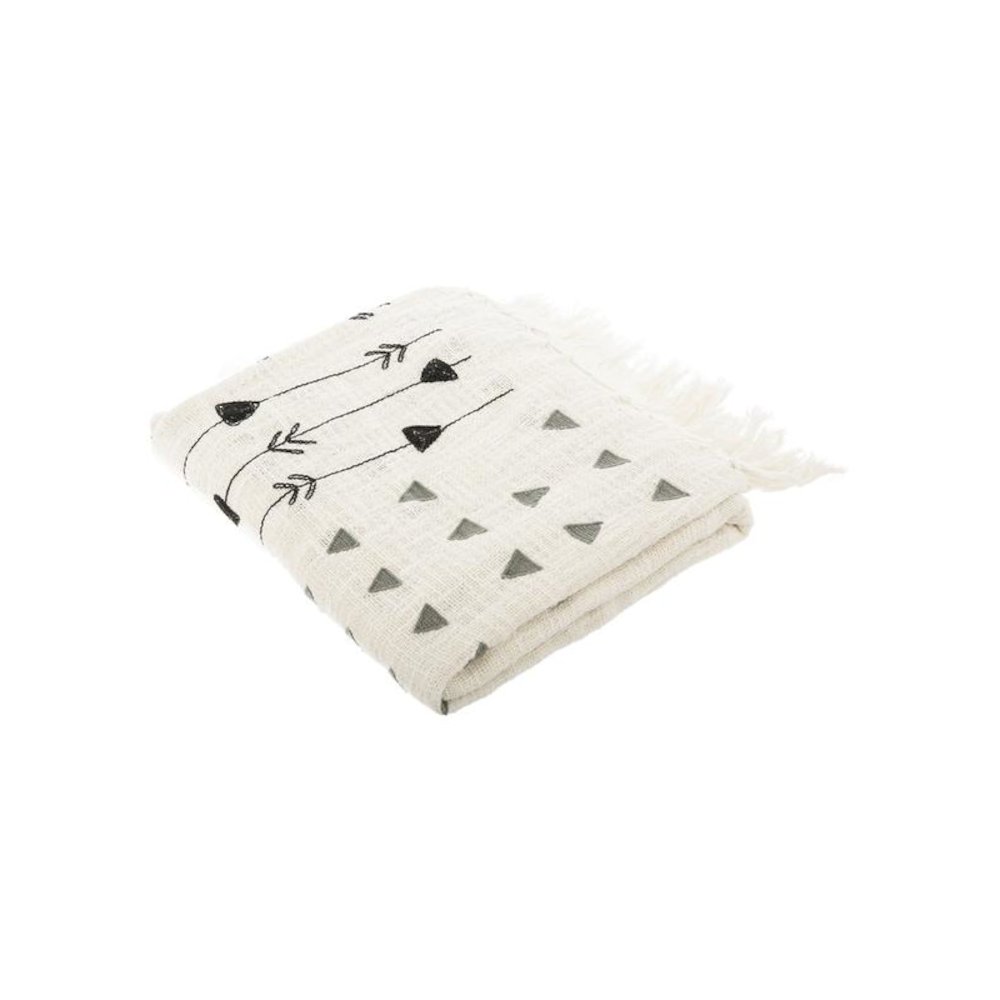 Penton Fringe Throw, Grey/White, THR908A-6072. Picture 1