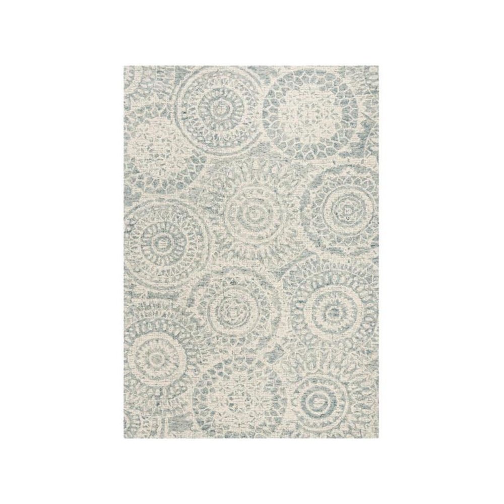 Abstract, IVORY / BLUE, 5' X 8', Area Rug, ABT205A-5. Picture 1