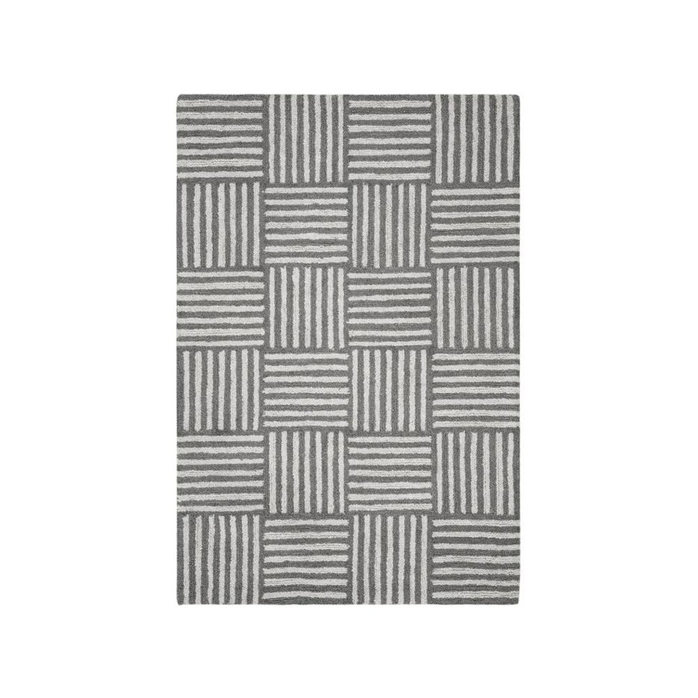 Abstract, IVORY / DARK GREY, 5' X 8', Area Rug, ABT602A-5. Picture 1