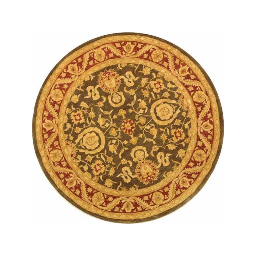 ANATOLIA, CHARCOAL / RED, 8' X 8' Round, Area Rug. Picture 1