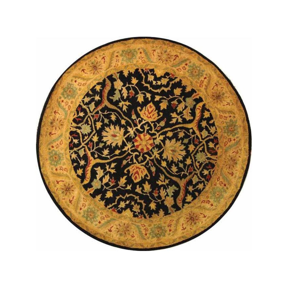 ANTIQUITY, BLACK, 8' X 8' Round, Area Rug, AT14B-8R. Picture 1