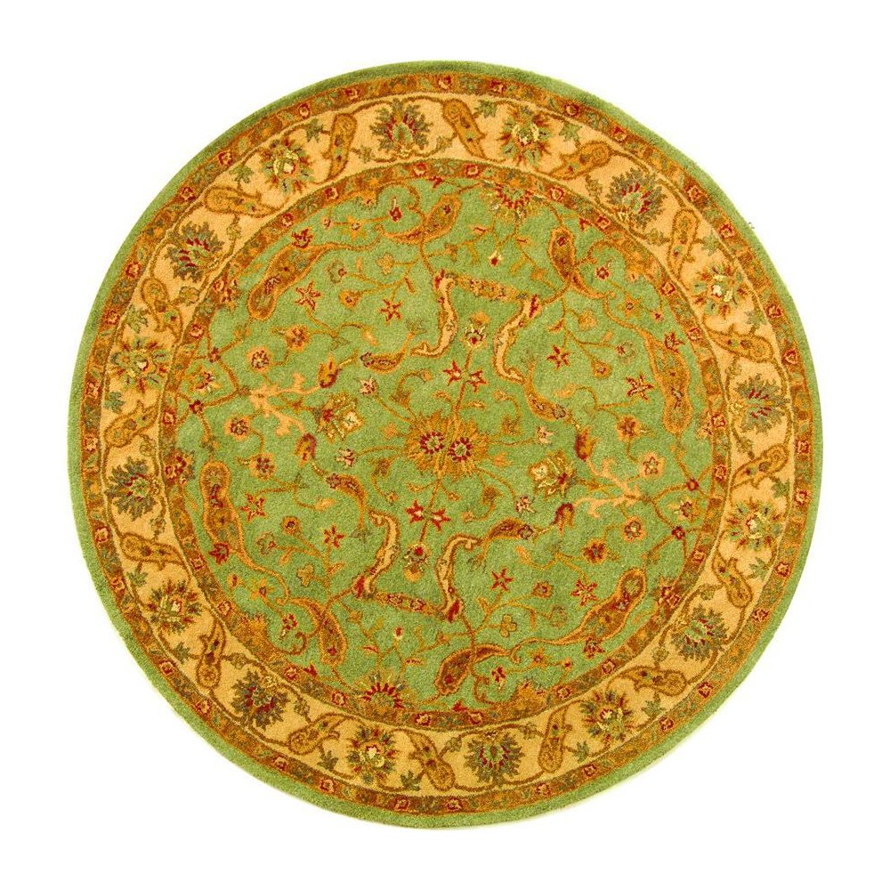 ANTIQUITY, TEAL / BEIGE, 8' X 8' Round, Area Rug. Picture 1