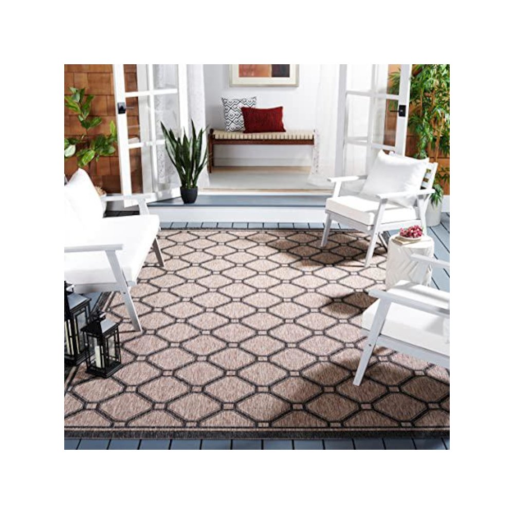 COURTYARD, NATURAL / BLACK, 8' X 11', Area Rug, CY8471-37312-8. Picture 1