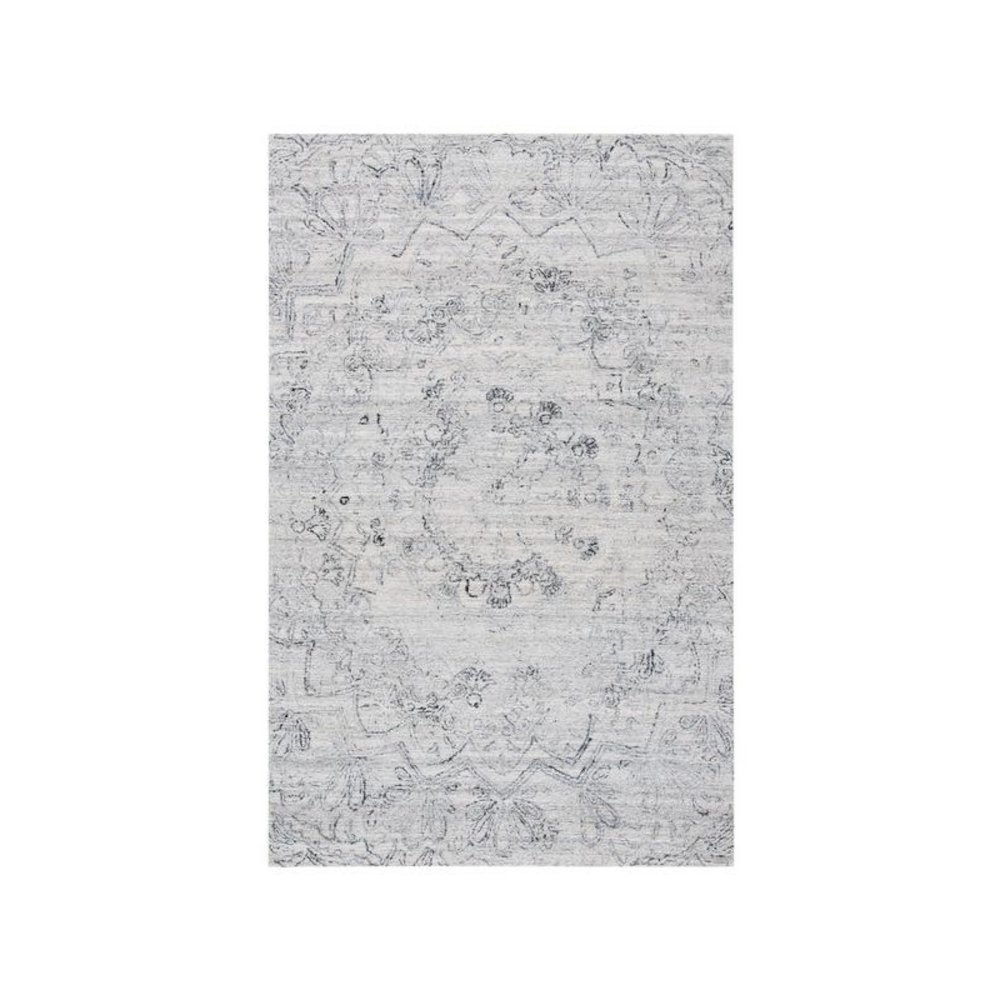 Abstract, IVORY / BLACK, 5' X 8', Area Rug, ABT145A-5. Picture 1
