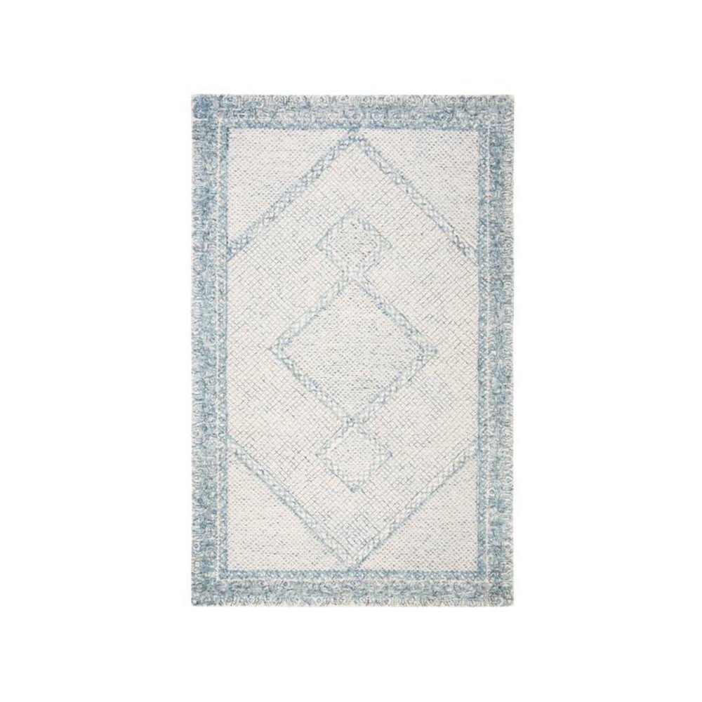 Abstract, IVORY / BLUE, 6' X 6' Round, Area Rug, ABT345M-6R. Picture 1