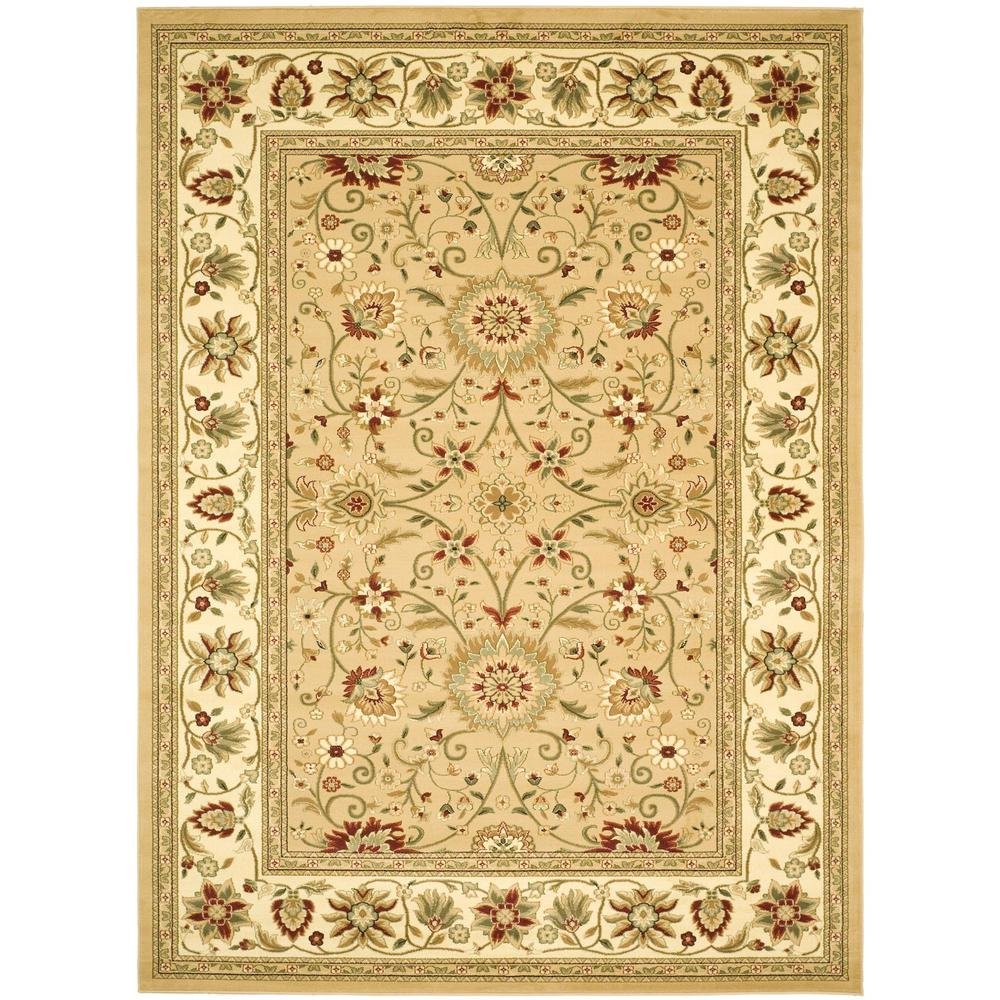 Beige Ivory Area Rug with Power Loomed Polypropylene Pile and Jute Backing. Picture 1