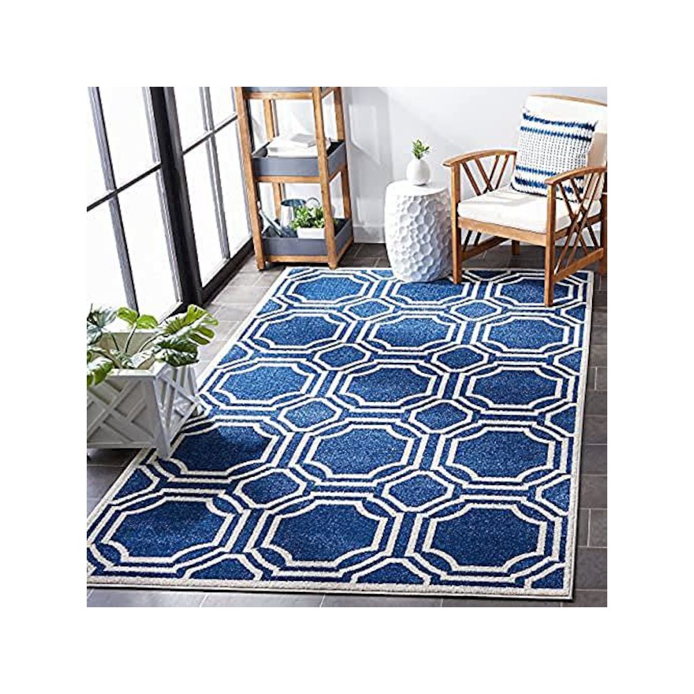 AMHERST, NAVY / IVORY, 3' X 5', Area Rug, AMT411P-3. Picture 1
