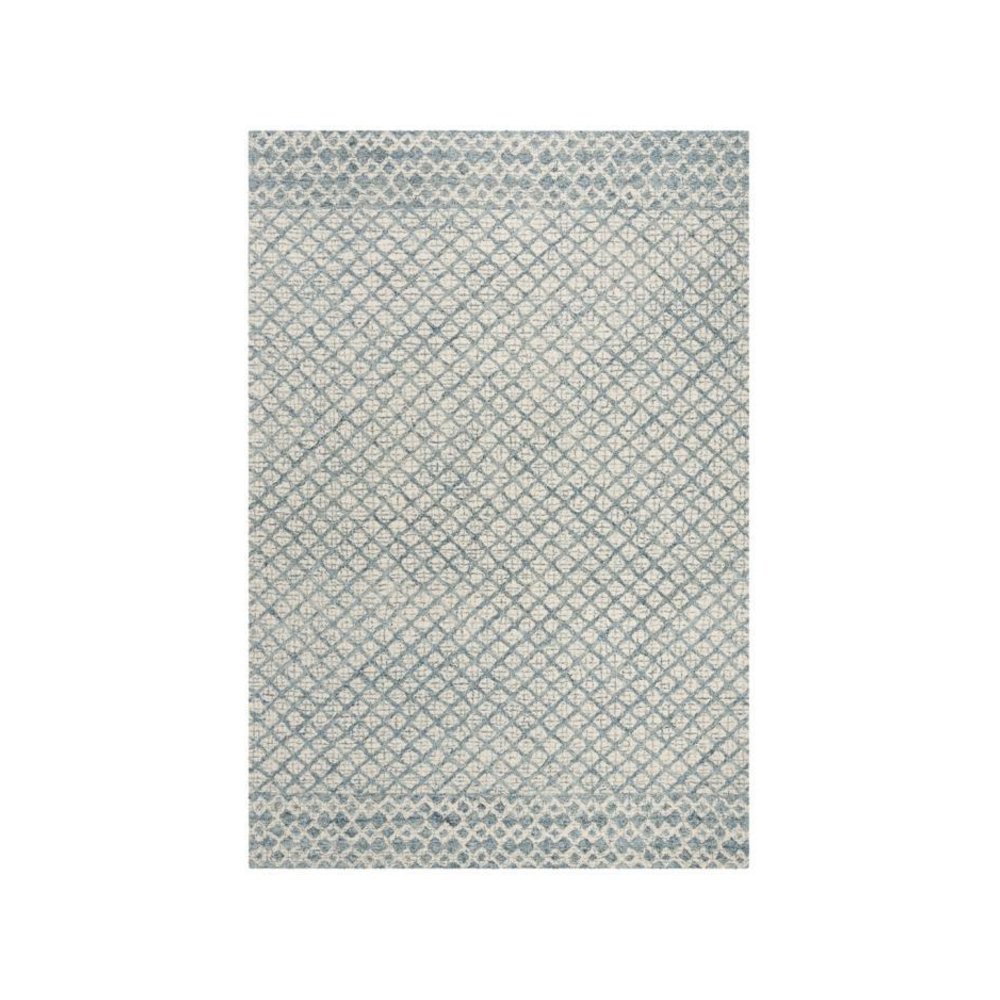 Abstract, BLUE / IVORY, 6' X 6' Square, Area Rug, ABT203A-6SQ. Picture 1