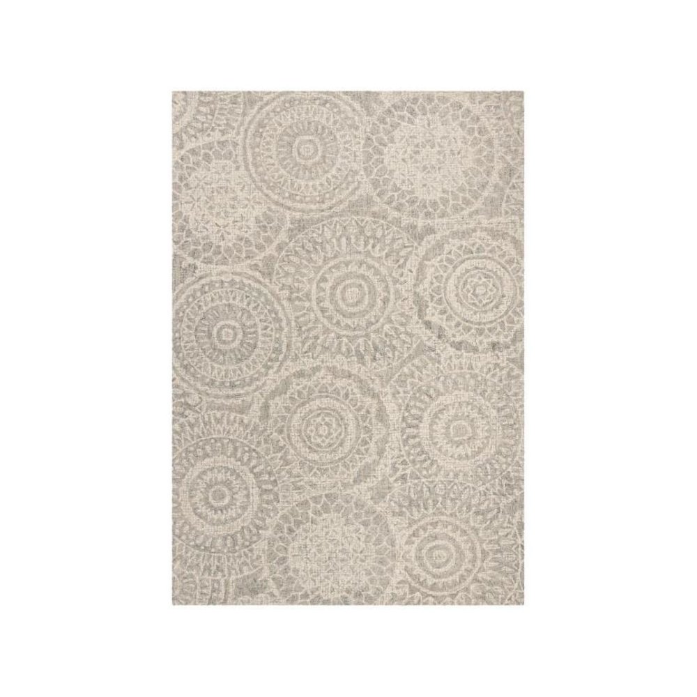 Abstract, IVORY / GREY, 6' X 6' Round, Area Rug, ABT205B-6R. Picture 1