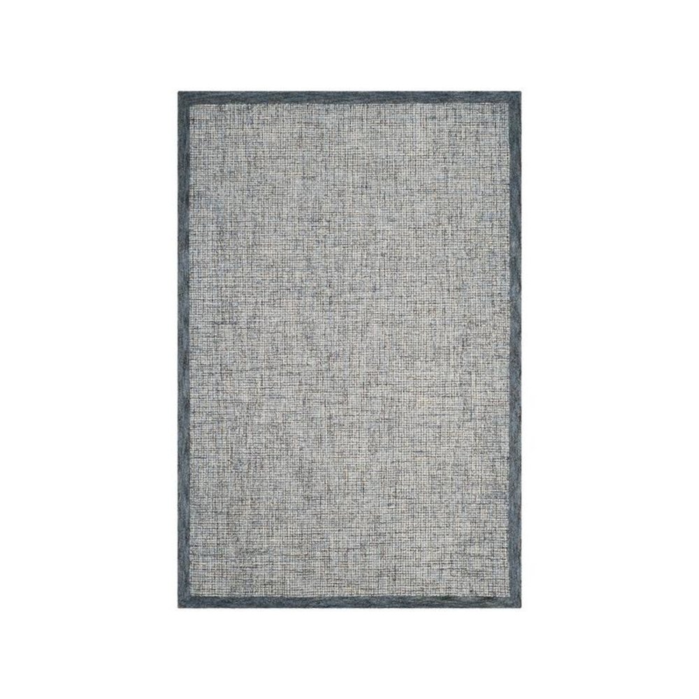 Abstract, NAVY / IVORY, 6' X 6' Square, Area Rug. Picture 1