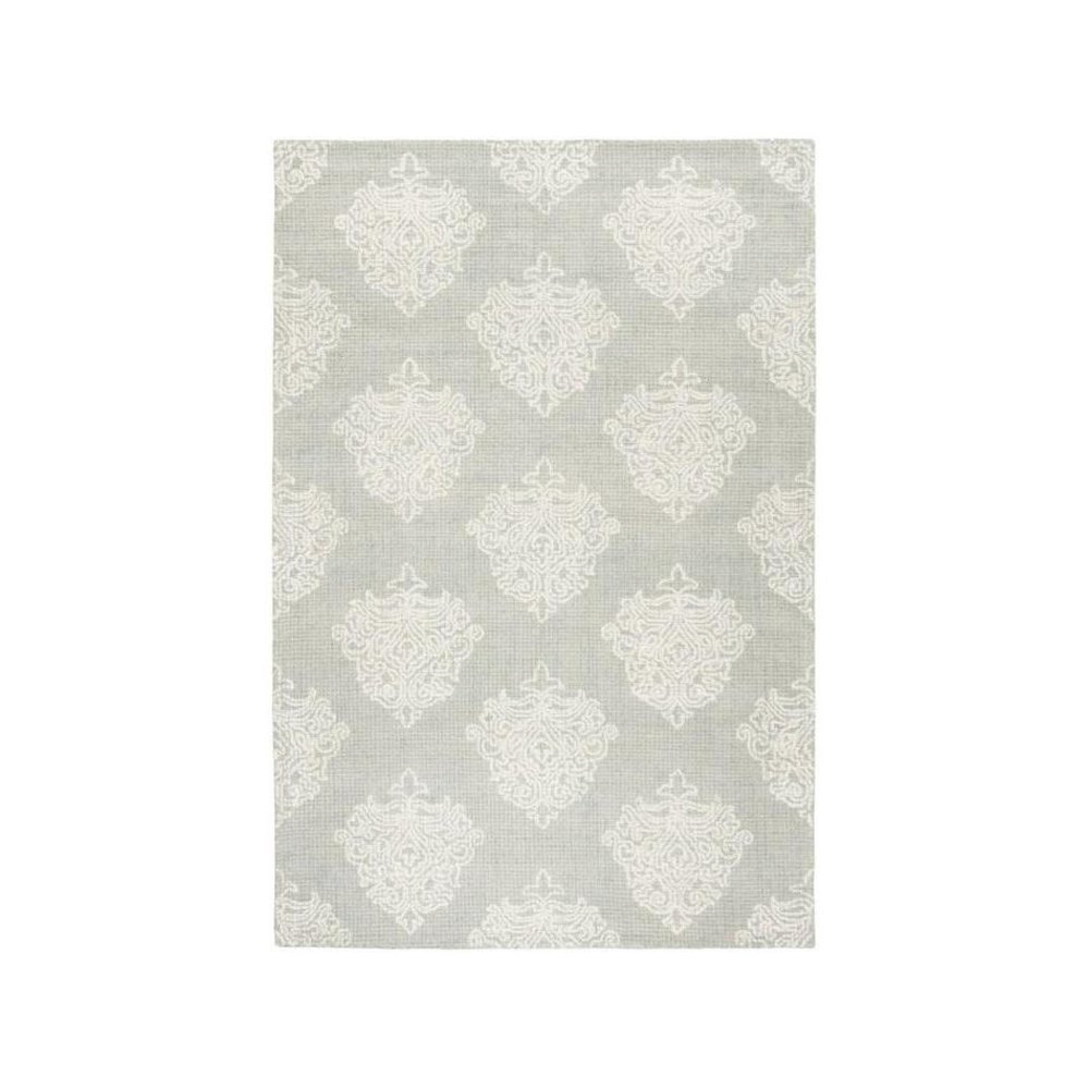 Abstract, AQUA / IVORY, 6' X 6' Square, Area Rug. Picture 1