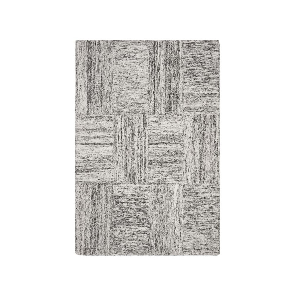 Abstract, IVORY / CHARCOAL, 6' X 6' Round, Area Rug. Picture 1