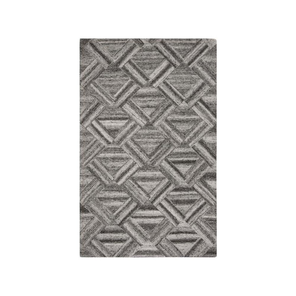Abstract, GREY / BLACK, 6' X 6' Round, Area Rug, ABT607F-6R. Picture 1