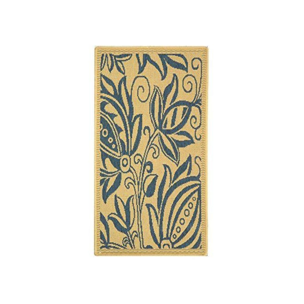 COURTYARD, NATURAL / BLUE, 4' X 5'-7", Area Rug, CY2961-3101-4. Picture 1
