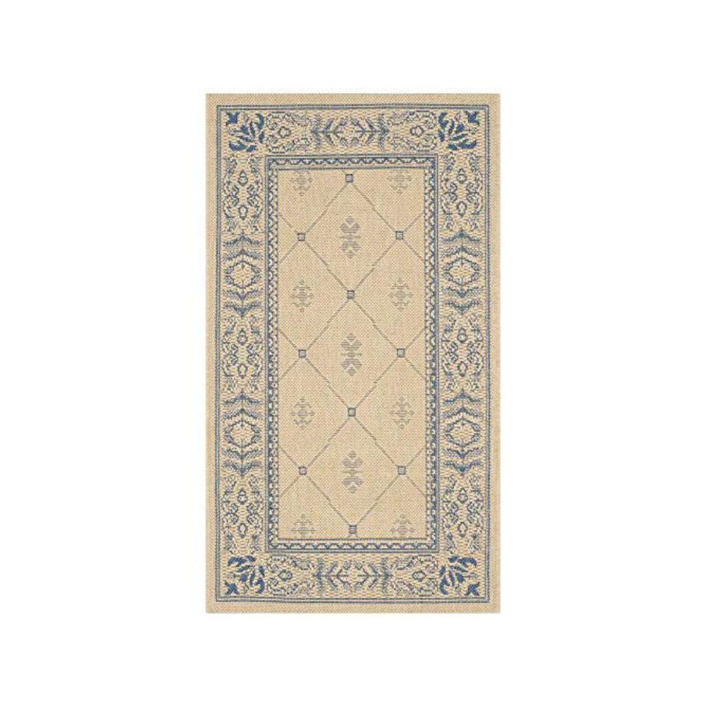 COURTYARD, NATURAL / BLUE, 4' X 5'-7", Area Rug, CY2326-3101-4. Picture 1
