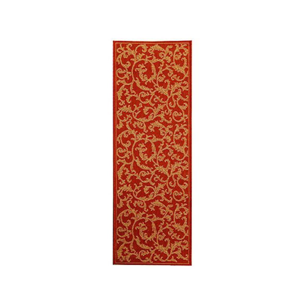 COURTYARD, TERRACOTTA / NATURAL, 2'-3" X 12', Area Rug, CY2653-3202-212. Picture 1