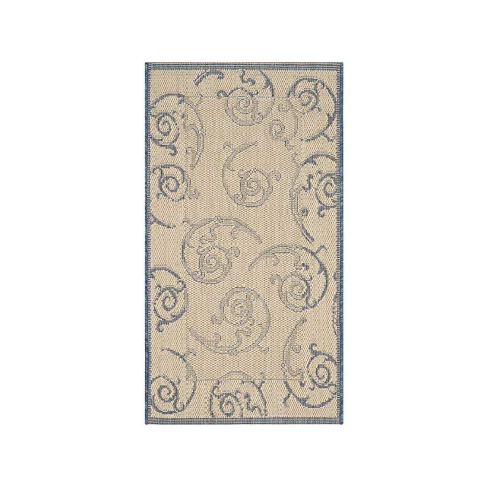 COURTYARD, NATURAL / BLUE, 9' X 12', Area Rug, CY2665-3101-9. Picture 1