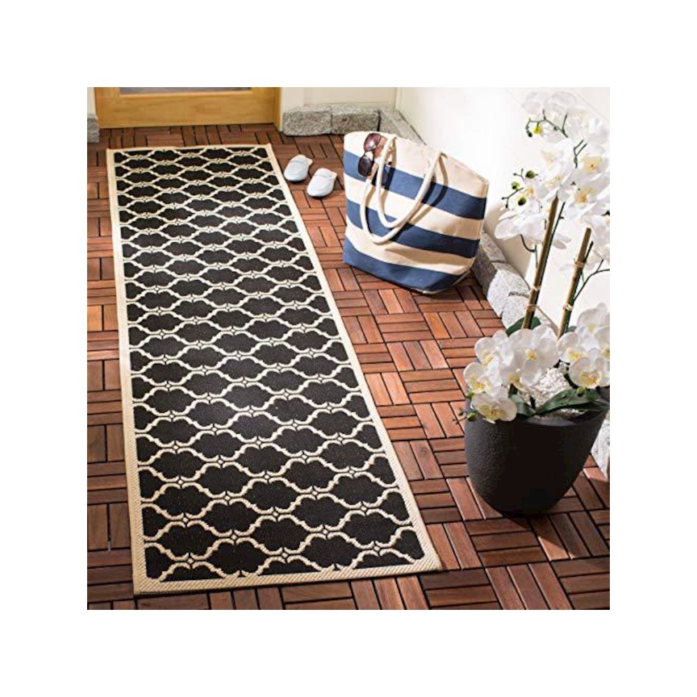 COURTYARD, BLACK / BEIGE, 2'-3" X 8', Area Rug, CY6009-226-28. Picture 1