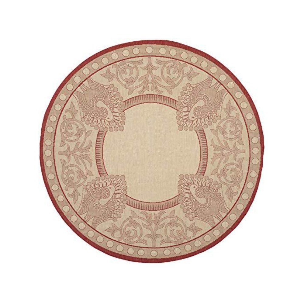 COURTYARD, NATURAL / RED, 6'-7" X 6'-7" Round, Area Rug, CY2965-3701-7R. Picture 1