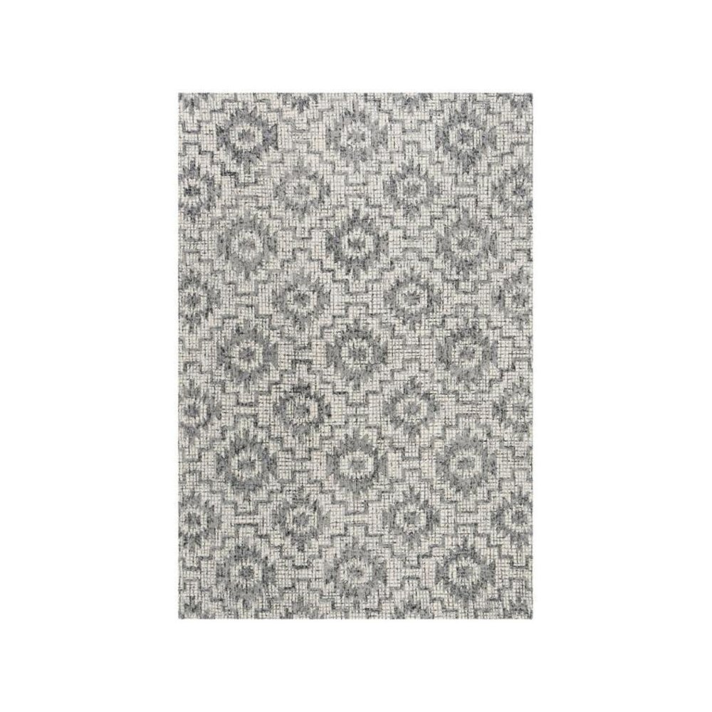 Abstract, IVORY / DARK GREY, 6' X 6' Square, Area Rug, ABT202A-6SQ. Picture 1