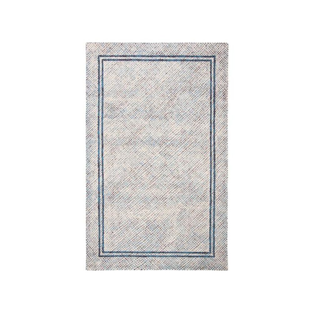 Abstract, IVORY / NAVY, 8' X 10', Area Rug, ABT341N-8. Picture 1