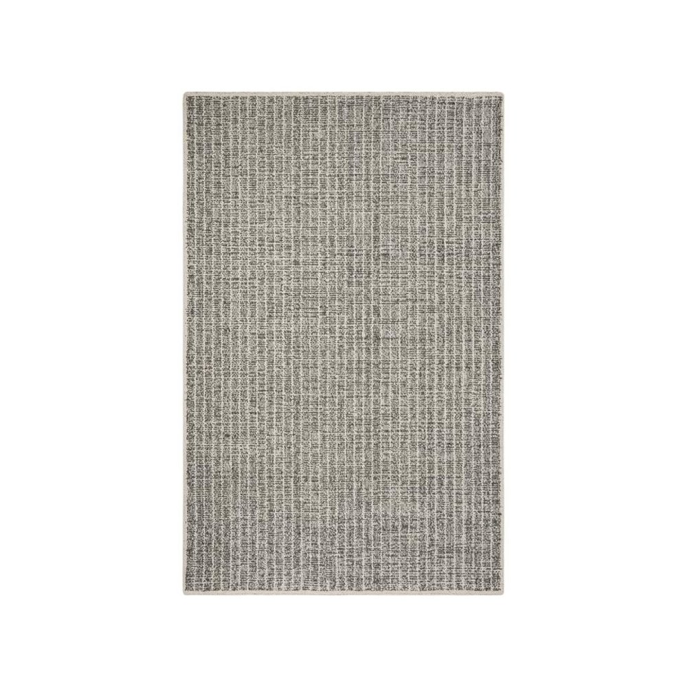 Abstract, IVORY / BLACK, 6' X 6' Square, Area Rug, ABT605A-6SQ. Picture 1