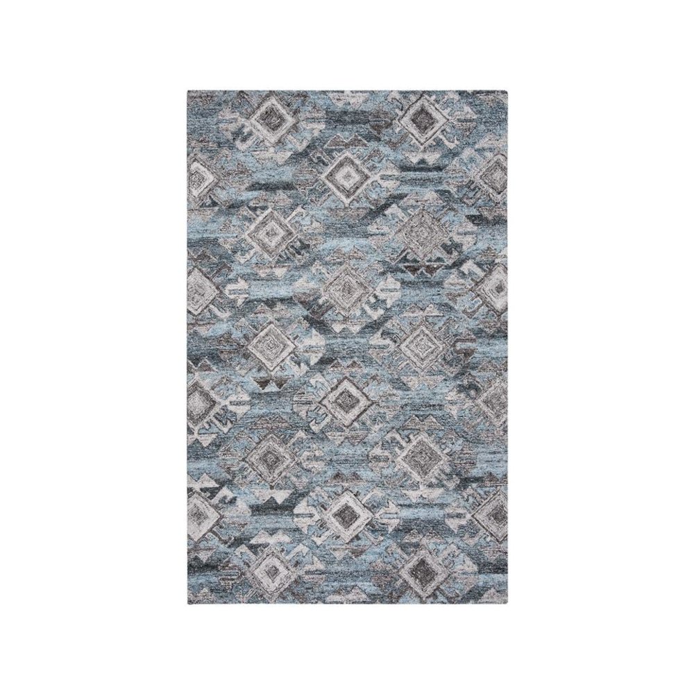 Abstract, GREY / BLACK, 6' X 6' Square, Area Rug, ABT613F-6SQ. Picture 1