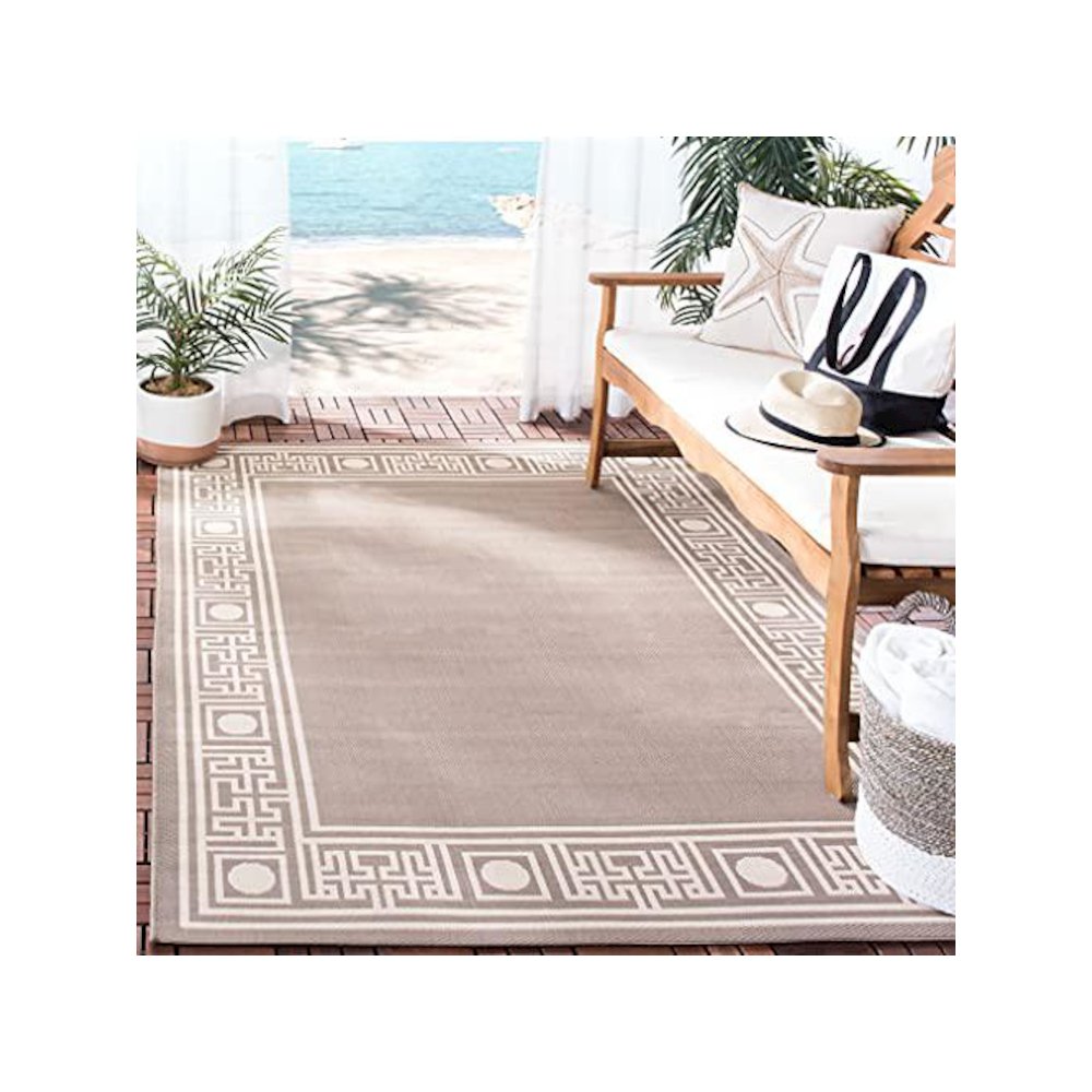 COURTYARD, DARK BEIG / BEIGE, 8' X 11', Area Rug, CY5143B-8. Picture 1