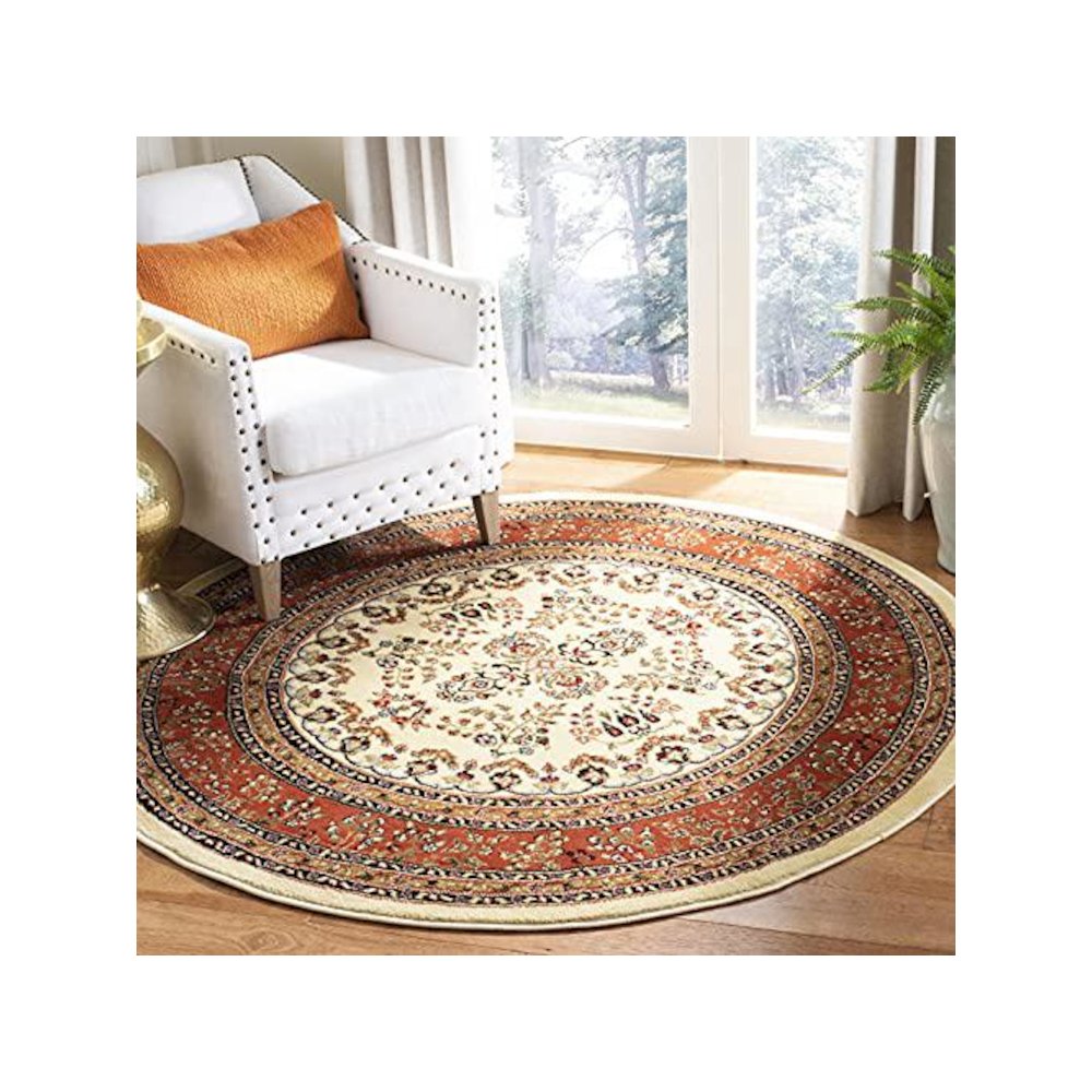LYNDHURST, IVORY / RUST, 8' X 8' Round, Area Rug, LNH331R-8R. Picture 1